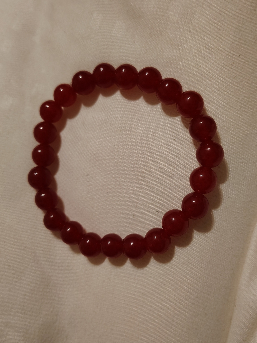 Red Agate Beaded Stretch Bracelet